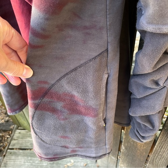 Testimony Los Angeles French Terry Tie Dye Ruched Sleeve Draped Cardigan Sz L - Picture 11 of 16